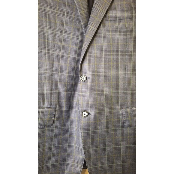 SARTORIA PARTENOPEA NAPOLI Men's 54L Sport Coat Blazer Wool Navy Check Business - Picture 6 of 16